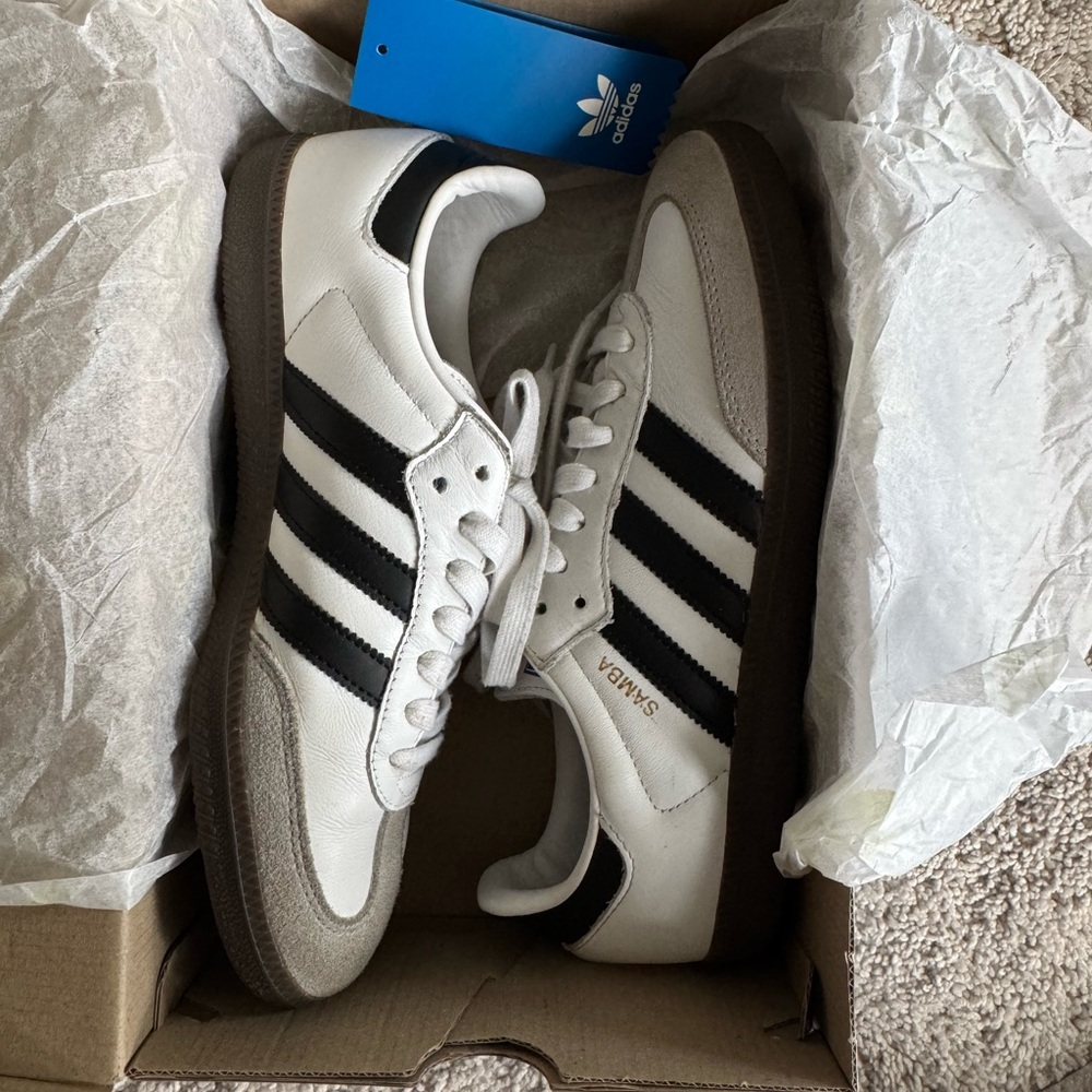 Adidas Samba White and Black Sneakers